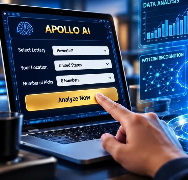 Apollo AI analyze screen with lottery, location and number of picks