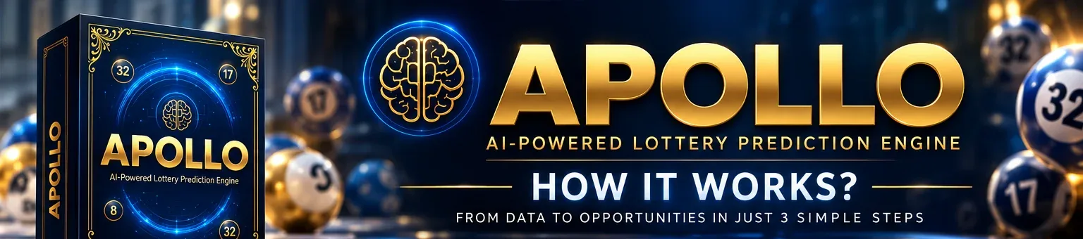 Apollo AI how it works header with the product box and lottery balls